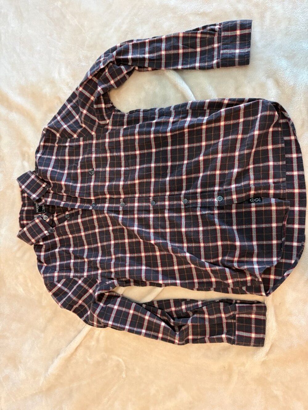 Todd Snyder One Pocket Flannel Shirt Red Black Plaid Buttoned Collar Small - Picture 10 of 15